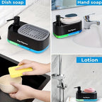 3-in-1 Dual-Pump Refillable Soap Dispenser With Sponge Holder