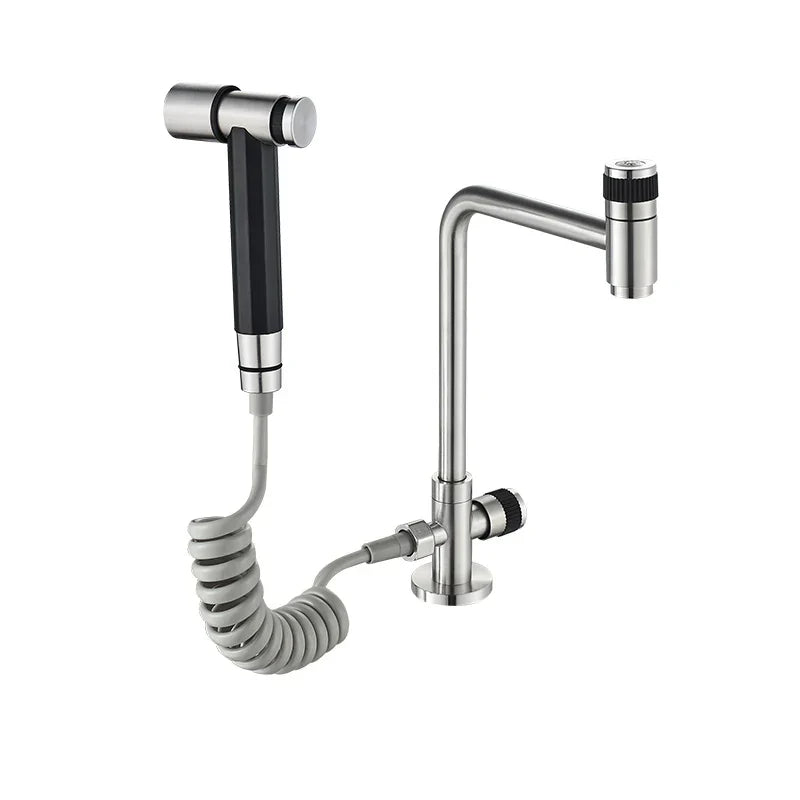 304 Stainless Steel 360° Swivel Faucet (Wall Or Deck Mount)