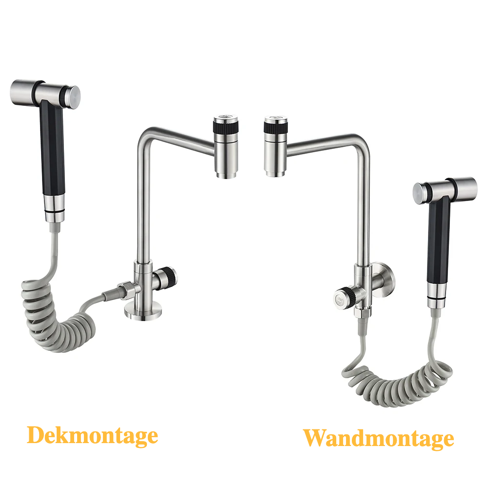 304 Stainless Steel 360° Swivel Faucet (Wall Or Deck Mount)
