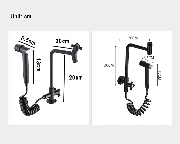 304 Stainless Steel 360° Swivel Faucet (Wall Or Deck Mount)