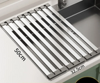 304 Stainless Steel Adjustable & Foldable Over-the-Sink Dish Rack