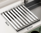 304 Stainless Steel Adjustable & Foldable Over-the-Sink Dish Rack
