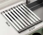 304 Stainless Steel Adjustable & Foldable Over-the-Sink Dish Rack