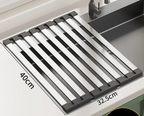 304 Stainless Steel Adjustable & Foldable Over-the-Sink Dish Rack