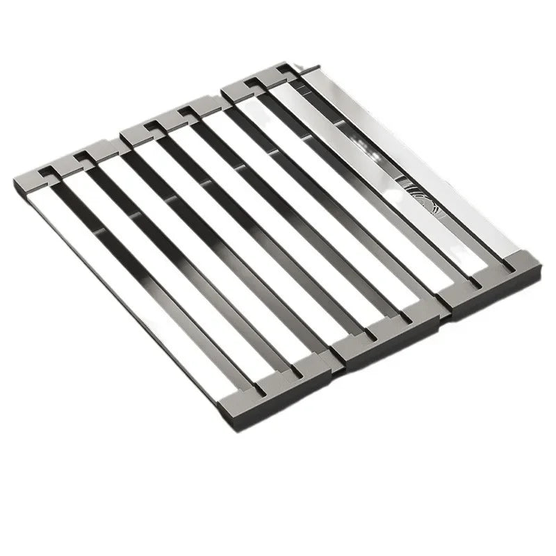 304 Stainless Steel Adjustable & Foldable Over-the-Sink Dish Rack