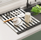 304 Stainless Steel Adjustable & Foldable Over-the-Sink Dish Rack
