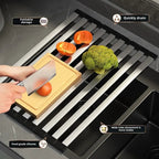304 Stainless Steel Adjustable & Foldable Over-the-Sink Dish Rack