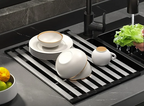 304 Stainless Steel Adjustable & Foldable Over-the-Sink Dish Rack