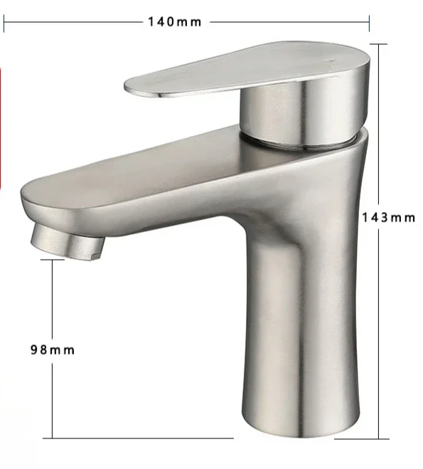 304 Stainless Steel Lead-Free Bathroom Faucet (Single-Handle)