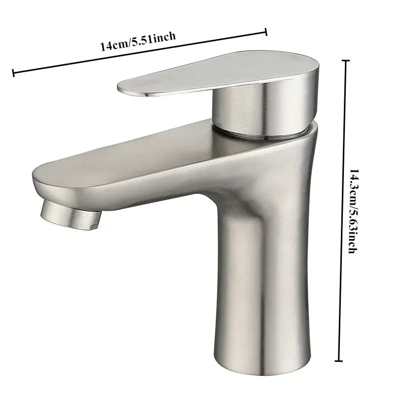 304 Stainless Steel Lead-Free Bathroom Faucet (Single-Handle)