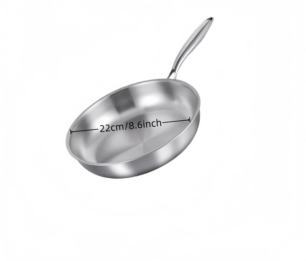 304 Stainless Steel Natural Nonstick Frying Pan (Gas & Induction Compatible)