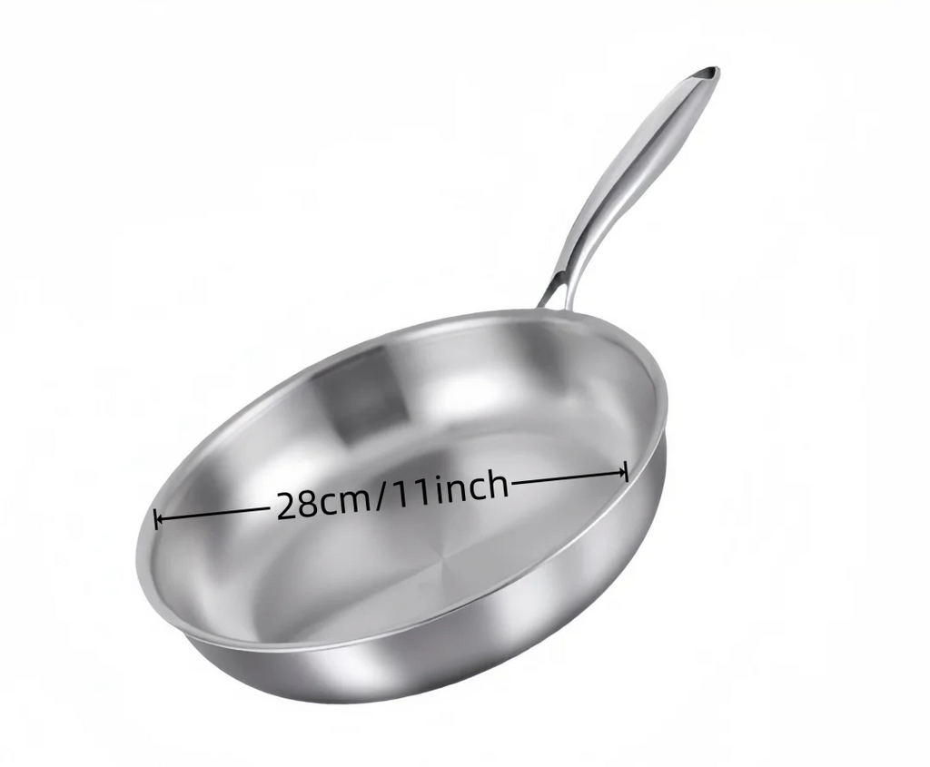 304 Stainless Steel Natural Nonstick Frying Pan (Gas & Induction Compatible)