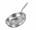 304 Stainless Steel Natural Nonstick Frying Pan (Gas & Induction Compatible)