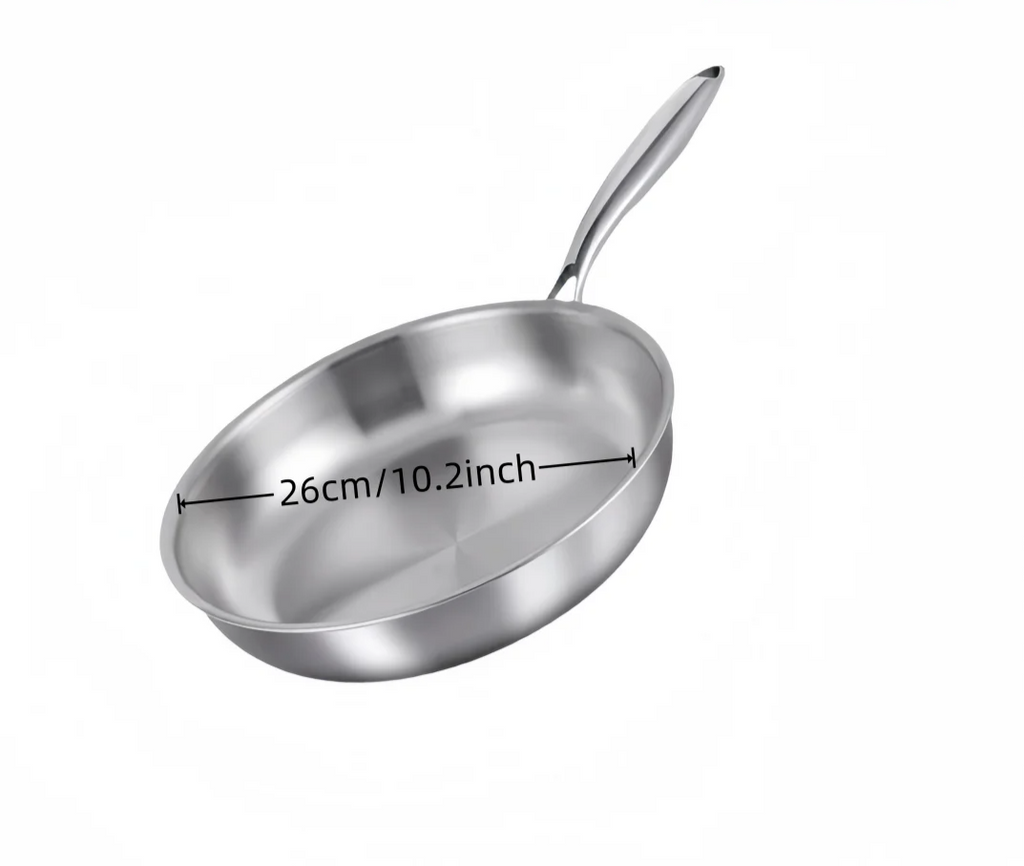 304 Stainless Steel Natural Nonstick Frying Pan (Gas & Induction Compatible)