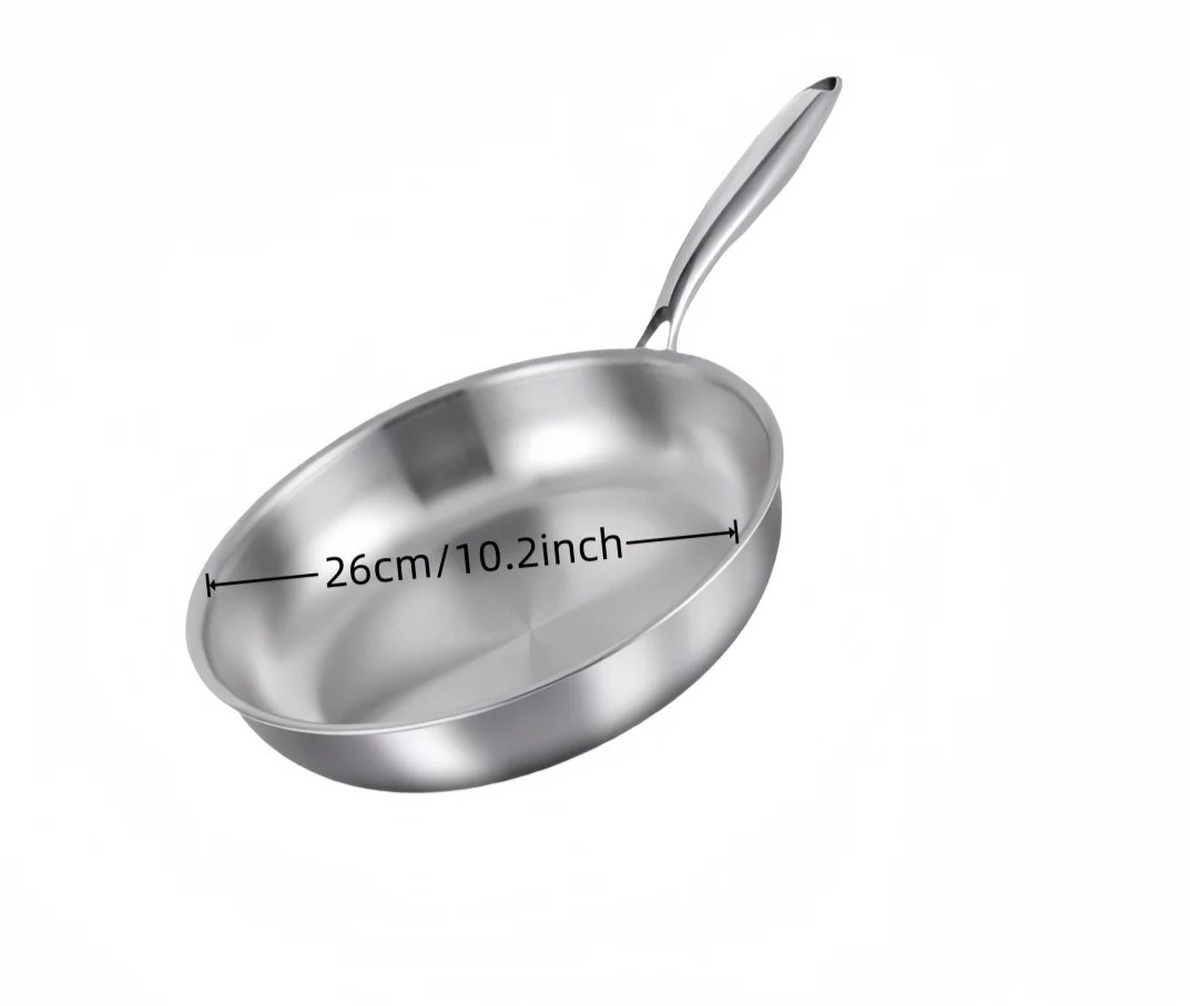 304 Stainless Steel Natural Nonstick Frying Pan (Gas & Induction Compatible)