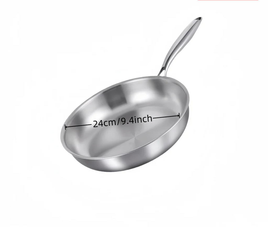 304 Stainless Steel Natural Nonstick Frying Pan (Gas & Induction Compatible)