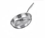 304 Stainless Steel Natural Nonstick Frying Pan (Gas & Induction Compatible)