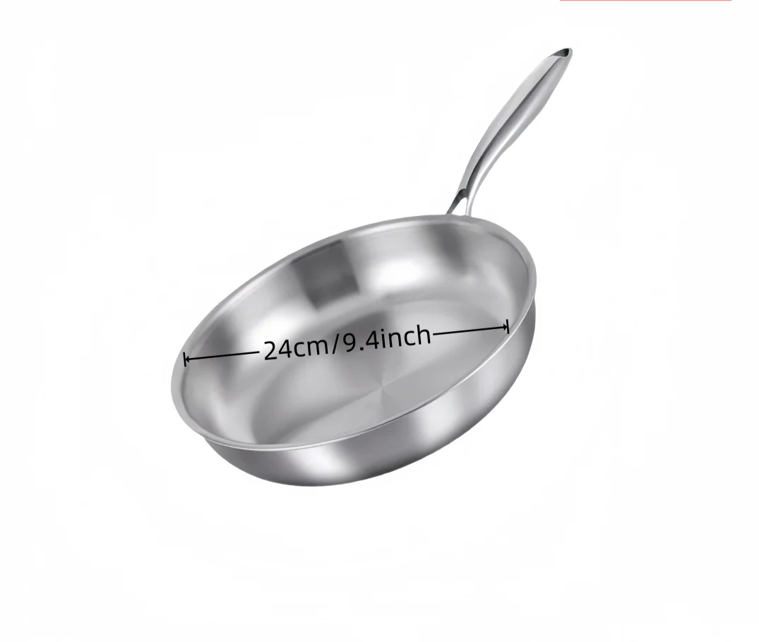 304 Stainless Steel Natural Nonstick Frying Pan (Gas & Induction Compatible)
