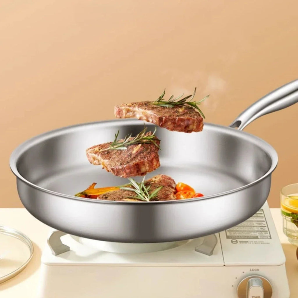 304 Stainless Steel Natural Nonstick Frying Pan (Gas & Induction Compatible)