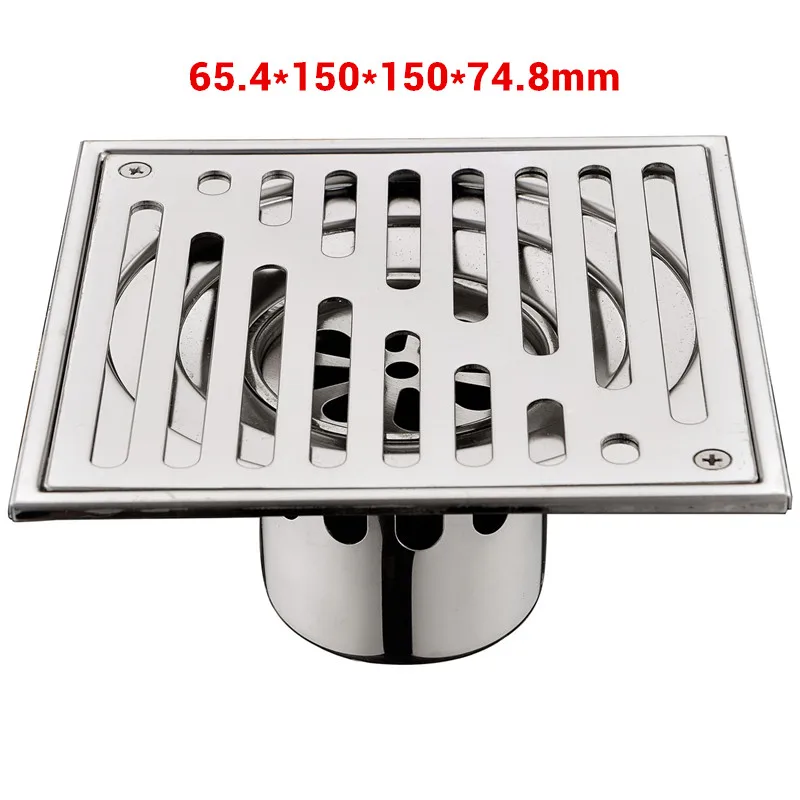 304 Stainless Steel Odor-Blocking Tile-In Shower Floor Drain (Square)