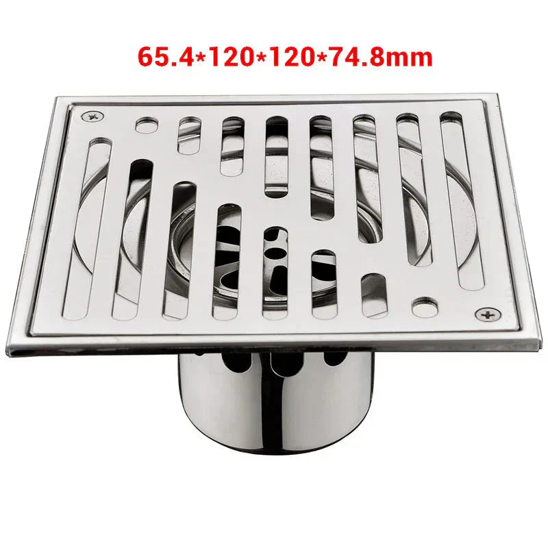 304 Stainless Steel Odor-Blocking Tile-In Shower Floor Drain (Square)