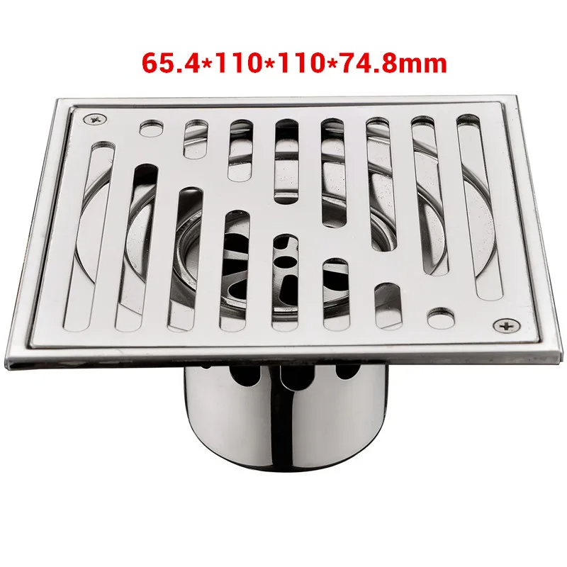 304 Stainless Steel Odor-Blocking Tile-In Shower Floor Drain (Square)