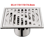 304 Stainless Steel Odor-Blocking Tile-In Shower Floor Drain (Square)