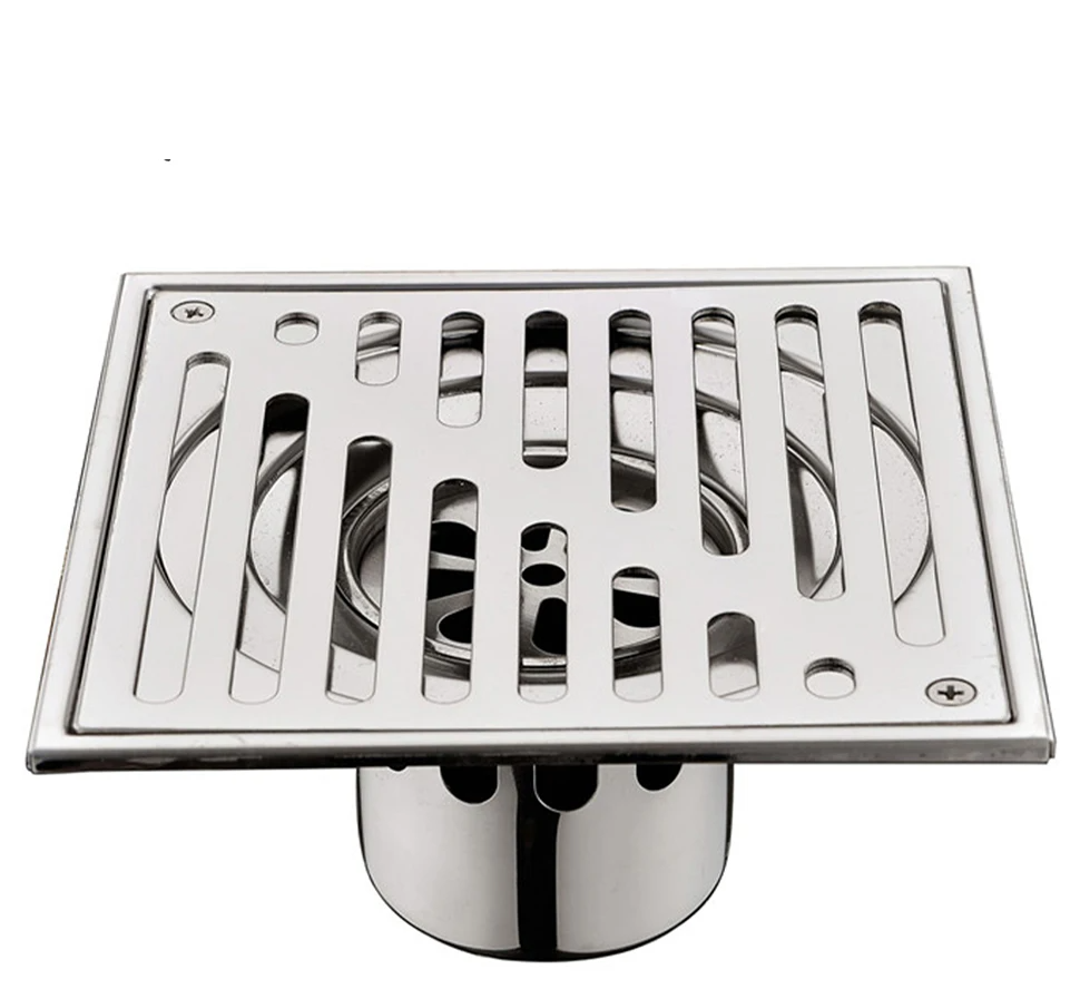 304 Stainless Steel Odor-Blocking Tile-In Shower Floor Drain (Square)