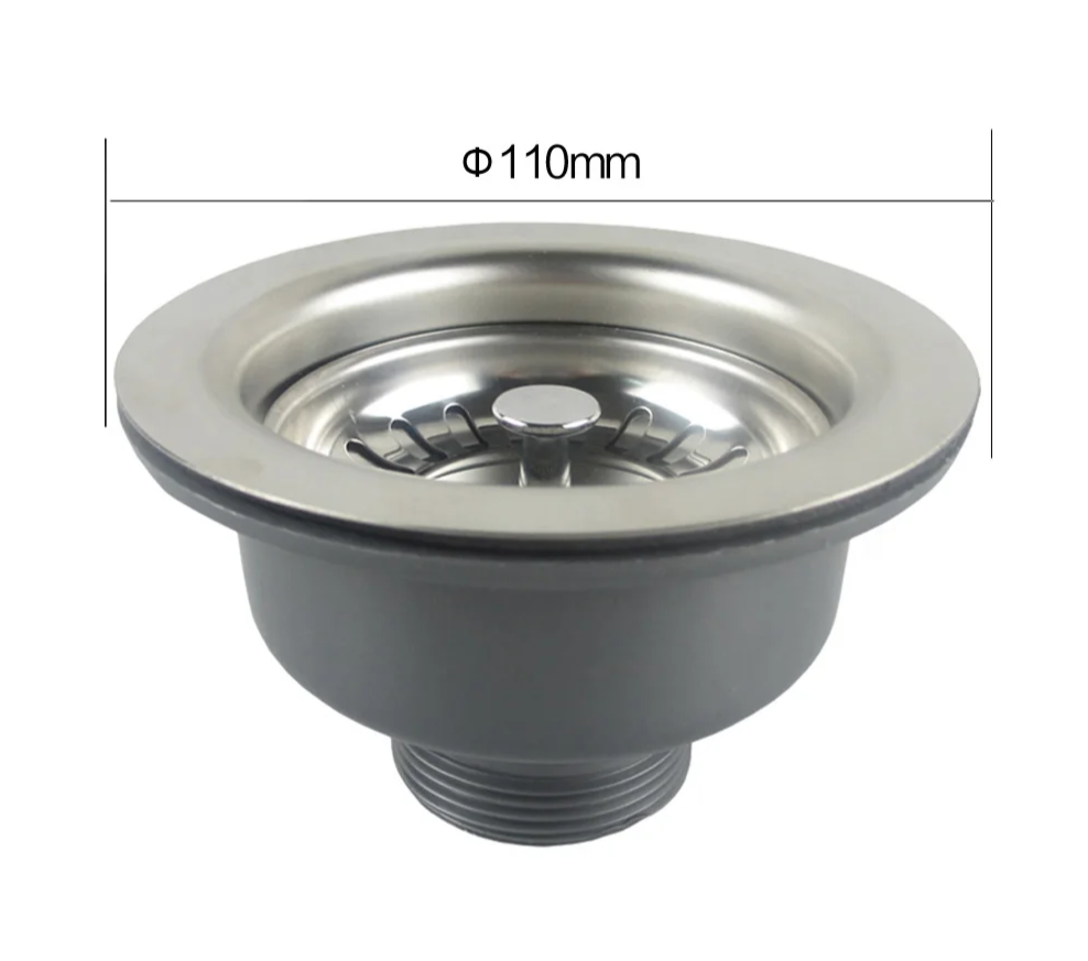 304 Stainless Steel Pop-Up Sink Drain Set (P-Trap Included)