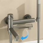 304 Stainless Steel Swivel Bathtub Faucet With Handheld Shower (Wall-Mounted)