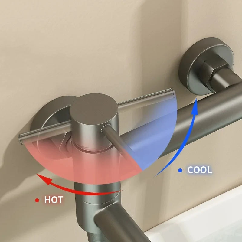 304 Stainless Steel Swivel Bathtub Faucet With Handheld Shower (Wall-Mounted)