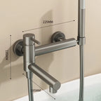 304 Stainless Steel Swivel Bathtub Faucet With Handheld Shower (Wall-Mounted)