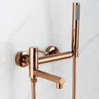 304 Stainless Steel Swivel Bathtub Faucet With Handheld Shower (Wall-Mounted)