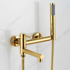304 Stainless Steel Swivel Bathtub Faucet With Handheld Shower (Wall-Mounted)