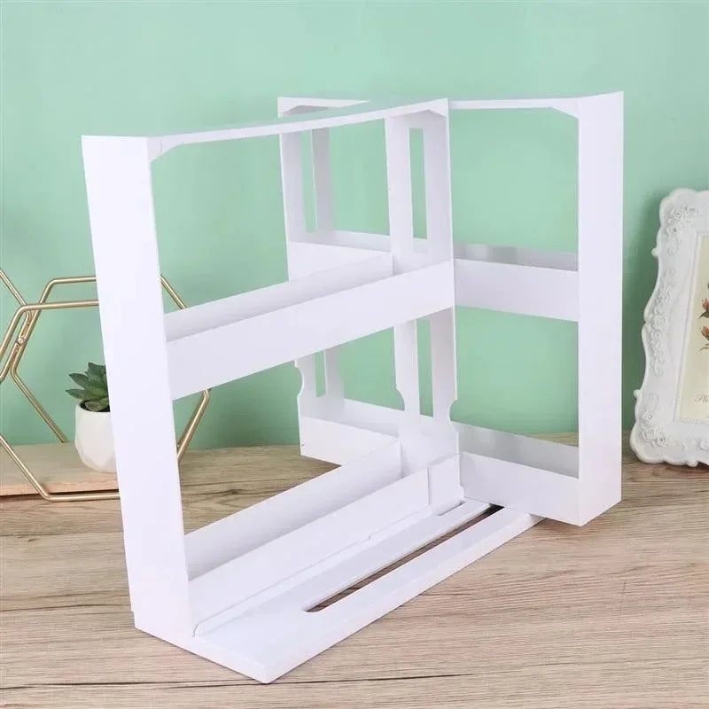 360-Degree Rotating Two-Tier Rust-Resistant Metal Countertop Organizer