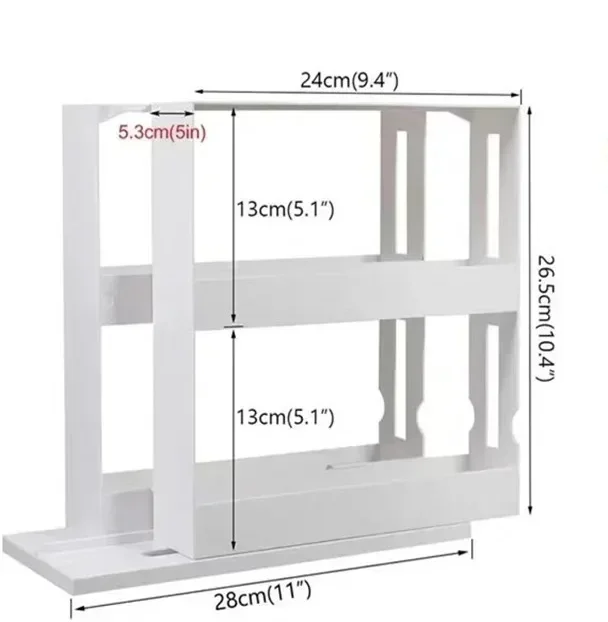 360-Degree Rotating Two-Tier Rust-Resistant Metal Countertop Organizer