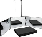 360° Rotating 3-Panel Makeup Mirror (Telescopic Hook)