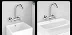 360° Rotating Dual-Handle Stainless Steel Wall-Mounted Kitchen Faucet