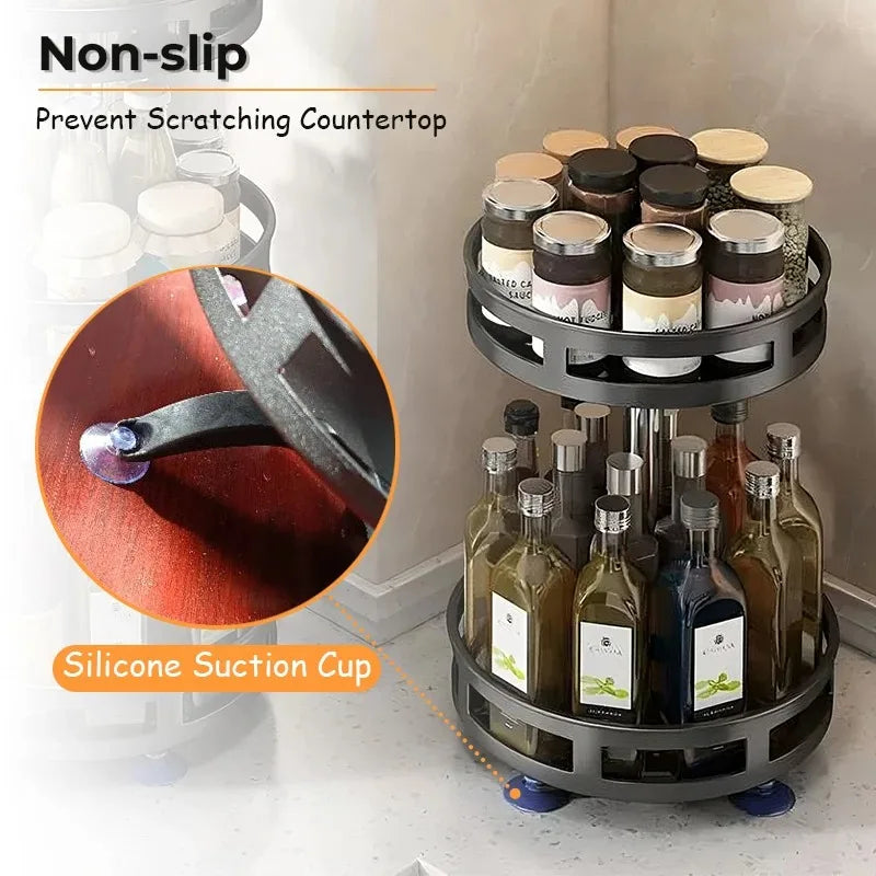 360° Rotating & Non-Slip Spice Rack