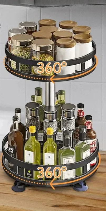360° Rotating & Non-Slip Spice Rack