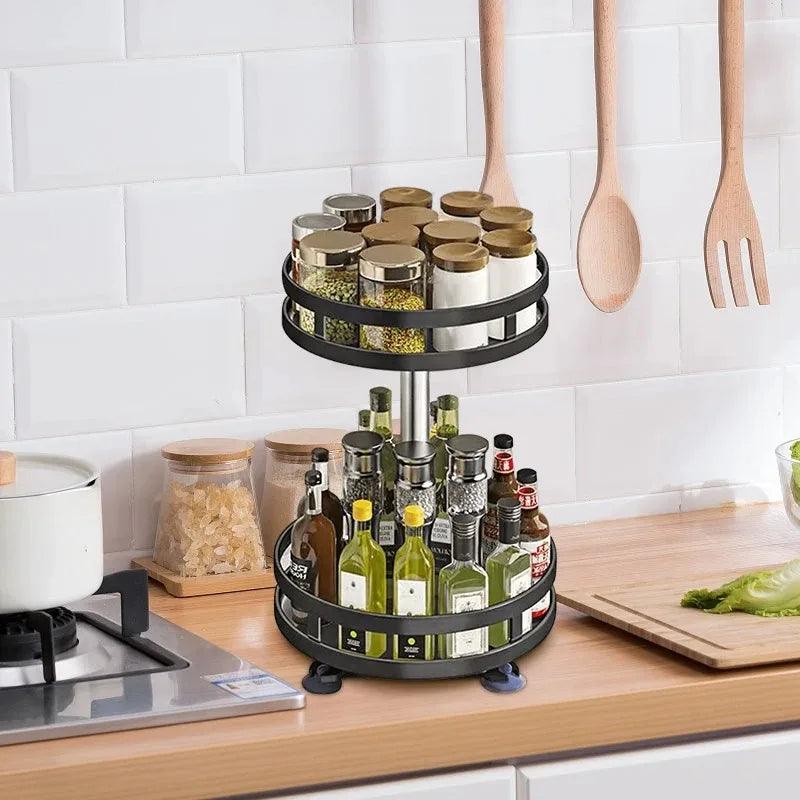 360° Rotating & Non-Slip Spice Rack