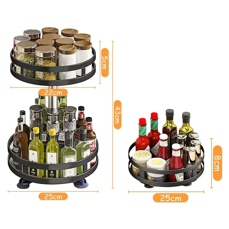 360° Rotating & Non-Slip Spice Rack