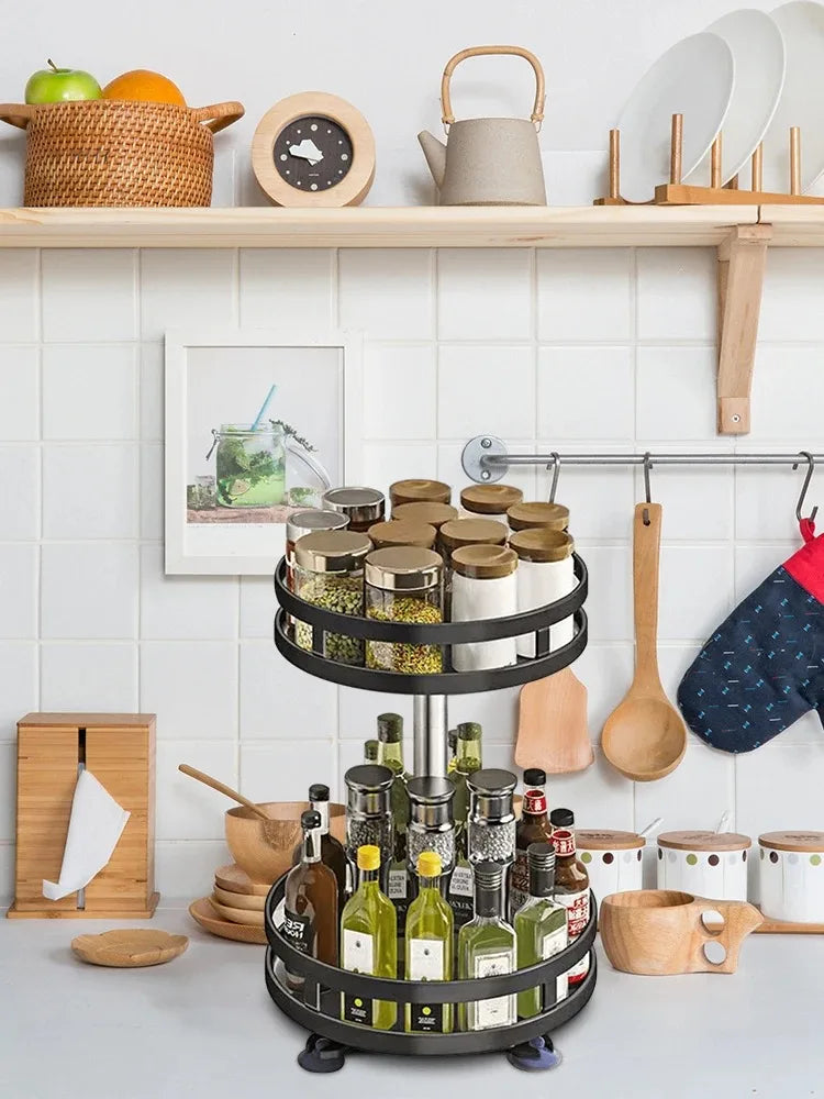 360° Rotating & Non-Slip Spice Rack