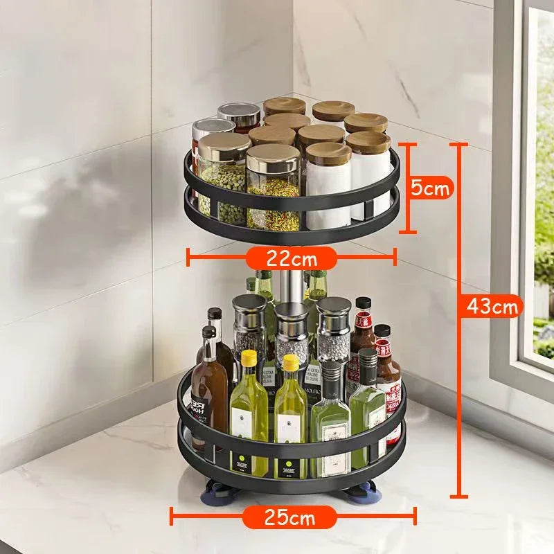 360° Rotating & Non-Slip Spice Rack