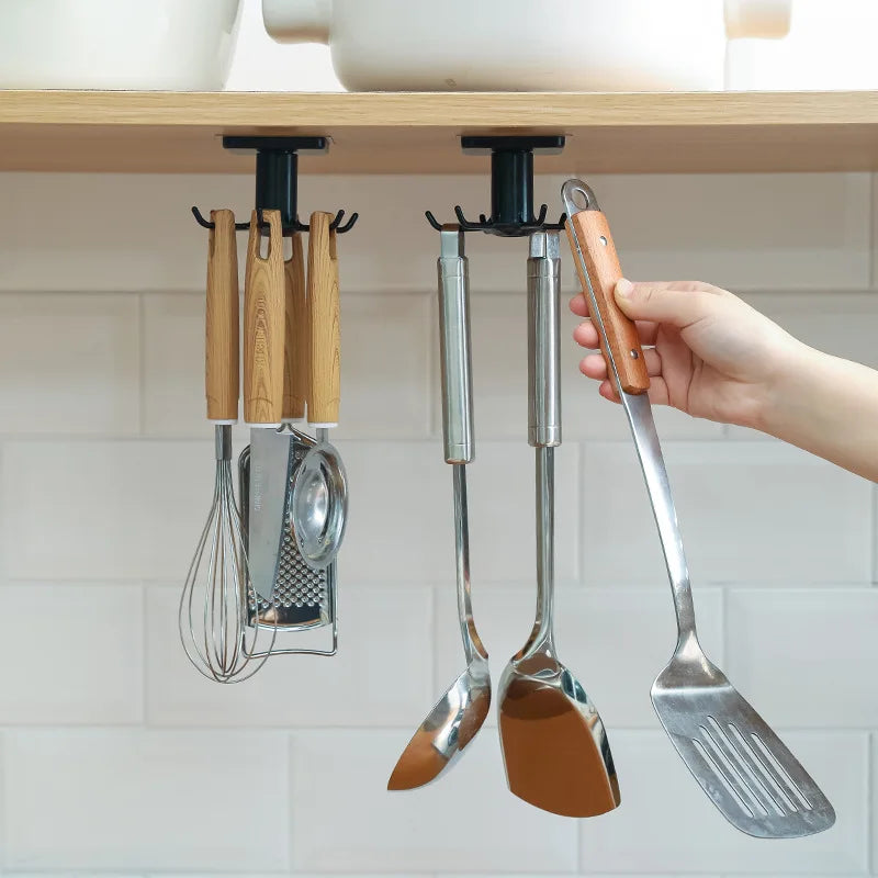 360° Rotating Self-Adhesive Hook Organizer