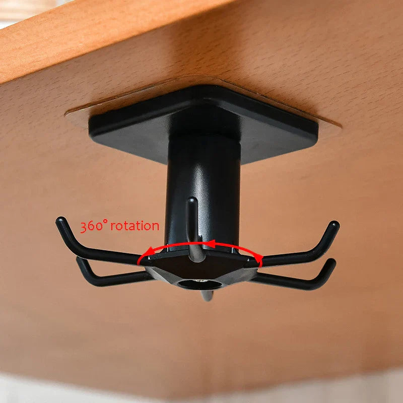 360° Rotating Self-Adhesive Hook Organizer