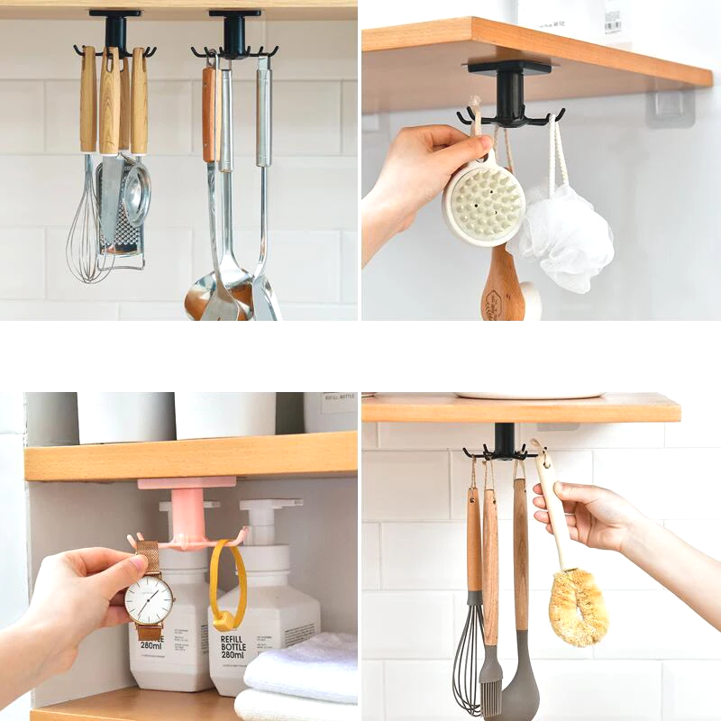 360° Rotating Self-Adhesive Hook Organizer
