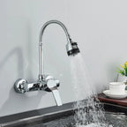 360° Rotating Wall-Mounted Kitchen Faucet (Dual Spray)