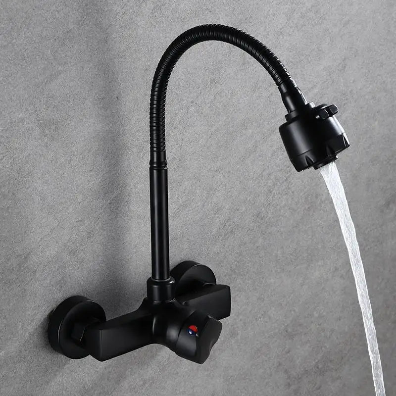 360° Rotating Wall-Mounted Kitchen Faucet (Dual Spray)