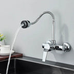 360° Rotating Wall-Mounted Kitchen Faucet (Dual Spray)